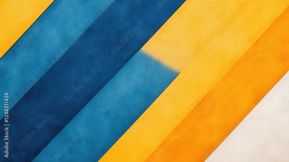 Vibrant diagonal stripes of blue, yellow, and white create an abstract background design Vibrant diagonal stripes of blue, yellow, and white create an abstract background design