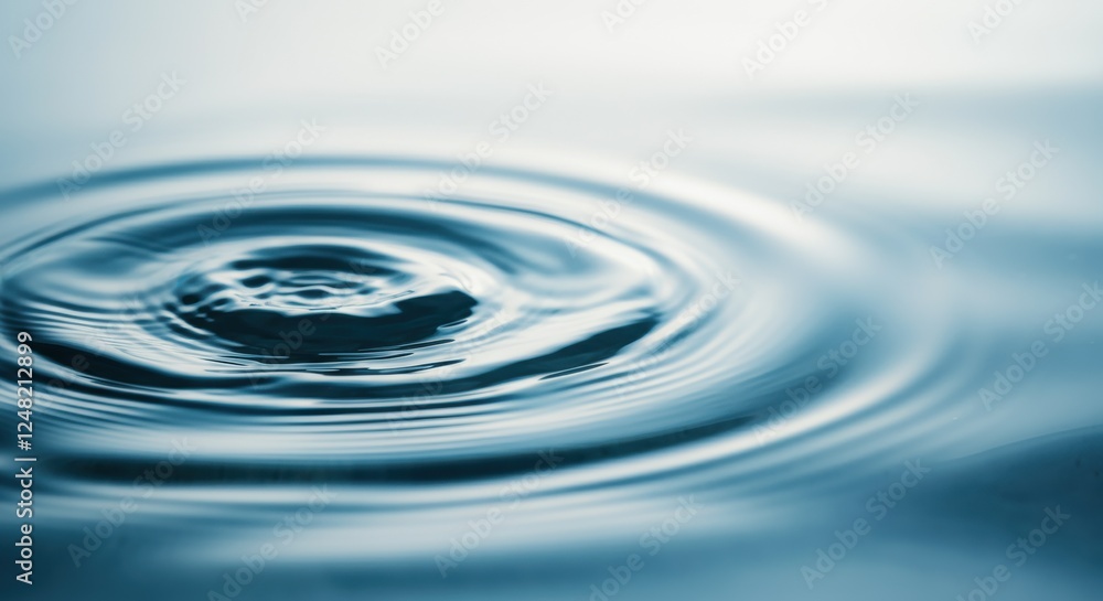 Close-up of gentle water ripple creating concentric circles in a calm lake scene Close-up of gentle water ripple creating concentric circles in a calm lake scene