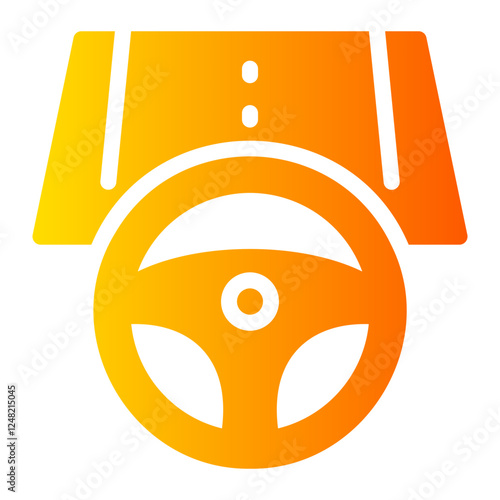 steering wheel Gradient icon