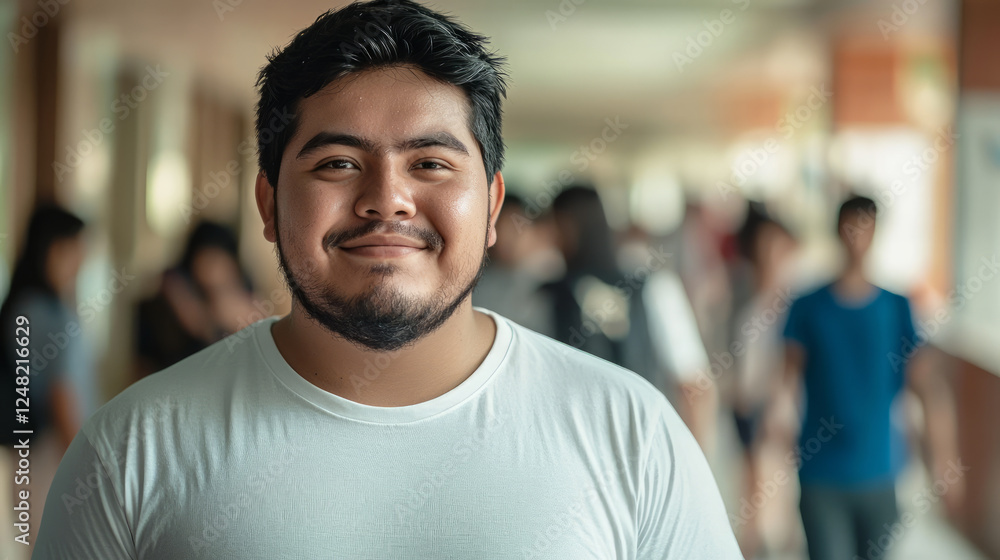 An overweight young adult man, generative AI An overweight young adult man, generative AI