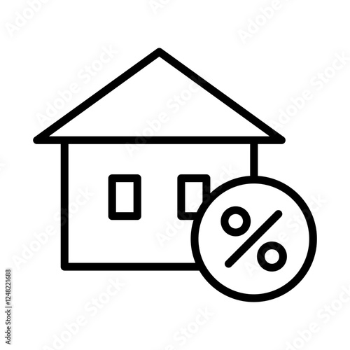 Fixed property tax  image icon. There are a house and a percent.