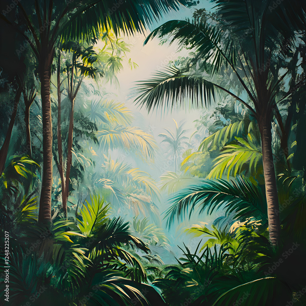 Fototapeta premium Jungle forest view tropical trees