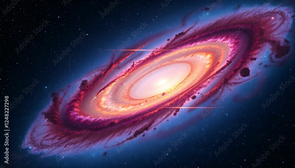 Fototapeta premium Cosmic Wonders: A Stunning Galaxy in the Vast Expanse of Space