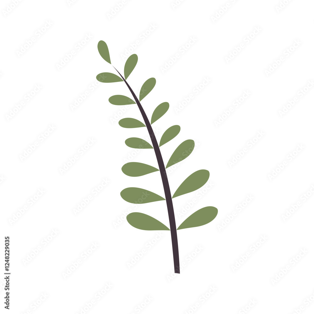 Naklejka premium Recolorable Plant Element Nature Leaf Tree Natural Green Organic Illustration