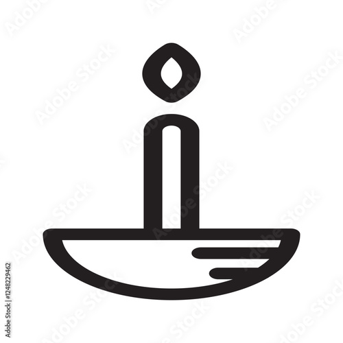 Classic candle icon with a long wick and a gentle flame, symbolizing tradition, reflection, and serenity.