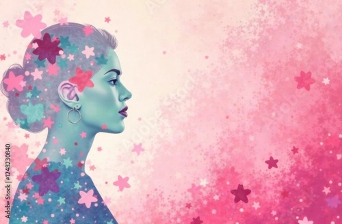 Background with space for text on the theme of International Women's Day