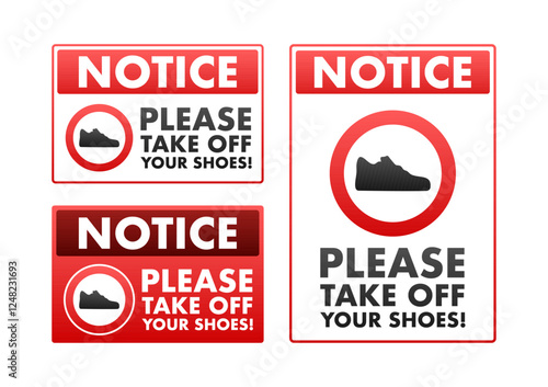 Notice signs requesting to take off shoes