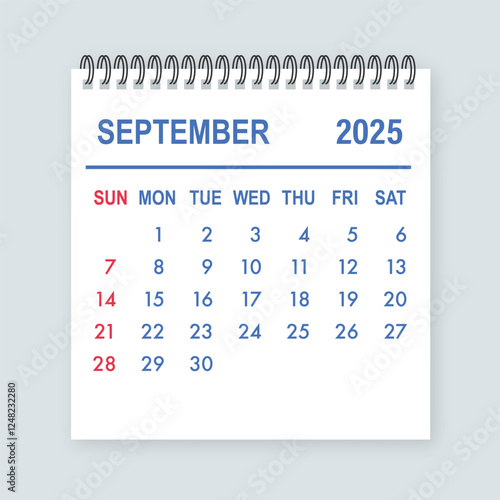 September 2025 calendar page showing days and weeks