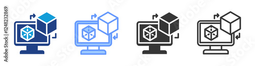 Digital Twins icon set multiple style collection