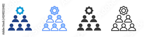 Workforce Management icon set multiple style collection