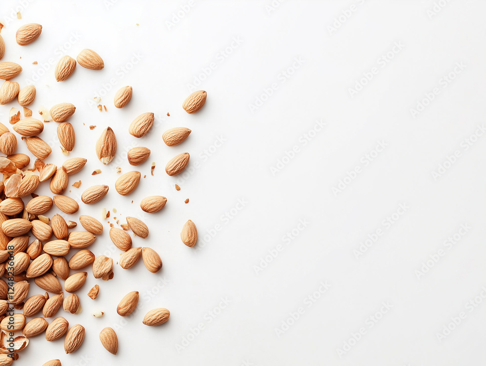 Almonds on white background Almonds on white background