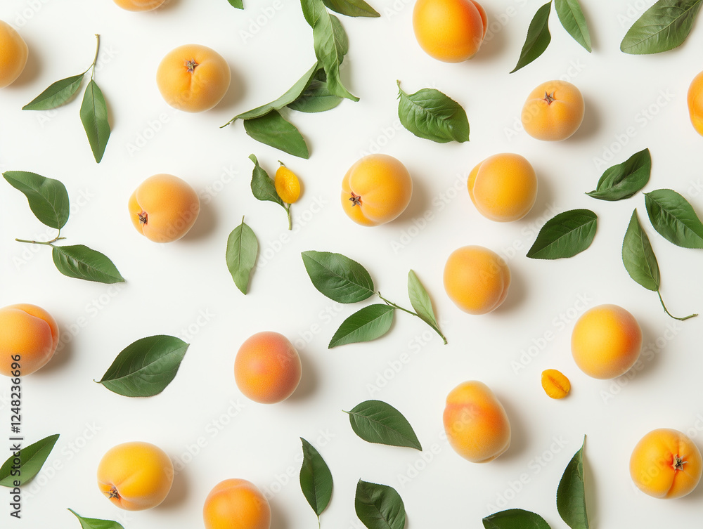 Obraz premium Apricots on white background