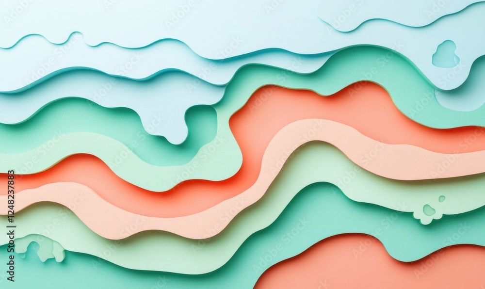 Abstract pastel paper waves background, design, texture Abstract pastel paper waves background, design, texture