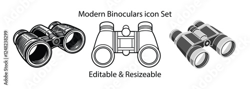 Three Simple Black and White Binocular Illustrations