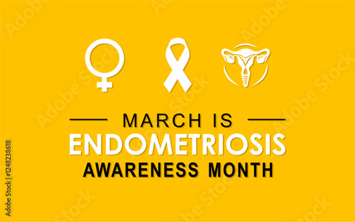 March is Endometriosis Awareness Month vector. Vector illustration on the theme of National Endometriosis awareness month of March.
