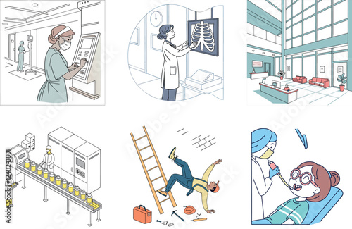 Confident Doctors Bundle Medicine. Strong Healthcare Team Collection Illustrations