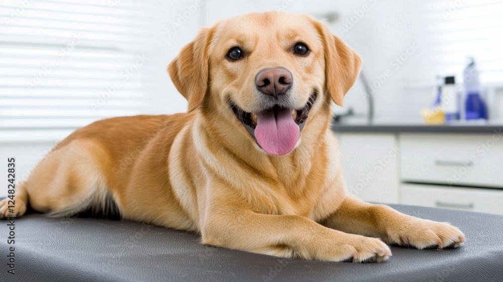 Lively dog at grooming session veterinary clinic pet photography indoor close-up animal care and wellness Lively dog at grooming session veterinary clinic pet photography indoor close-up animal care and wellness