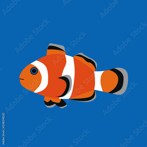 anemone fish isolated on Blue background
