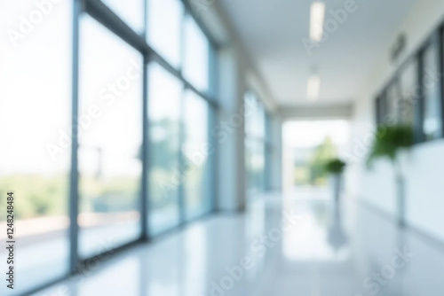 blur image background of corridor in hospital or clinic image photo