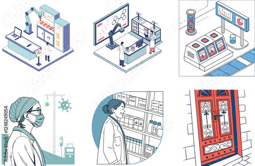 Bright Colorful Pills. Medicine Bundle. A Diverse Collection Illustrations