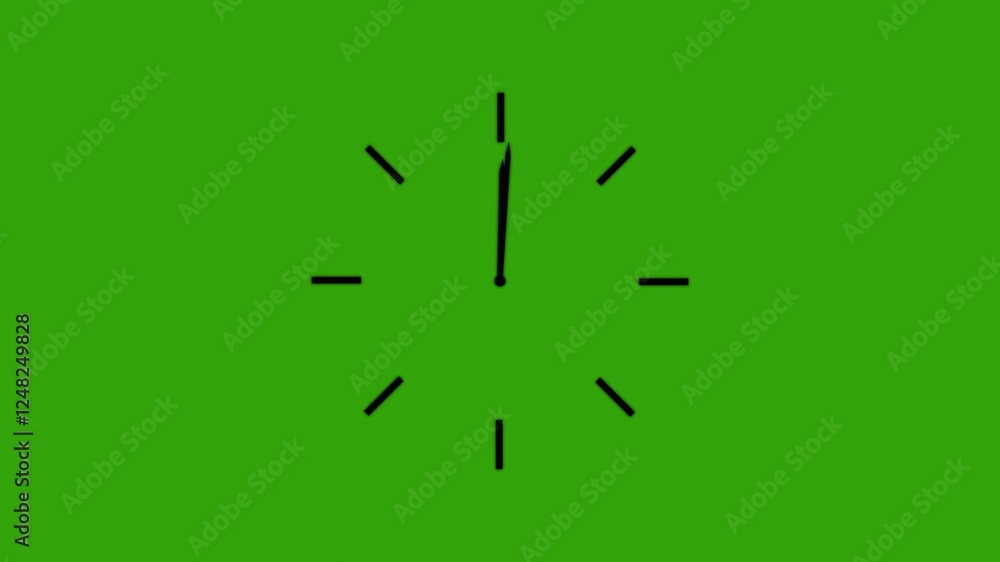 Simple clock icon spinning animation. Clock icon flat style 24 hours ...