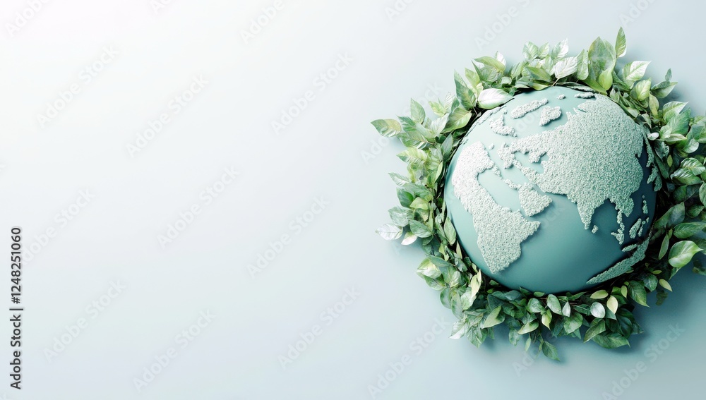 Green Earth Surrounded by Fresh Leaves Representing Environmental Awareness and Sustainable Living Concept for Eco-Friendly Initiatives and Global Nature Conservation Green Earth Surrounded by Fresh Leaves Representing Environmental Awareness and Sustainable Living Concept for Eco-Friendly Initiatives and Global Nature Conservation
