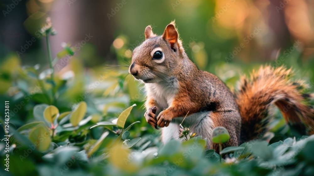 Squirrel in Lush Green Forest Squirrel in Lush Green Forest