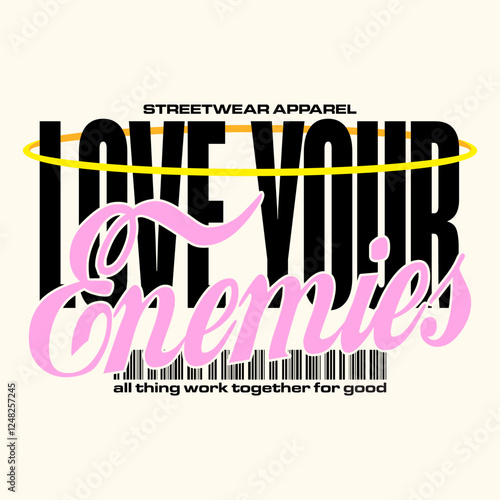 Typography love illustration template design