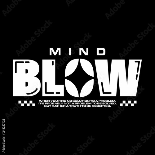 Typography mind blow illustration template design