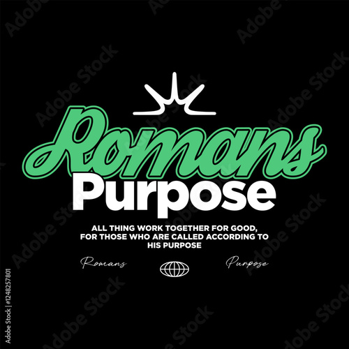 Typography romans illustration template design
