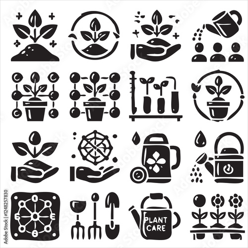 vector set of plant icons