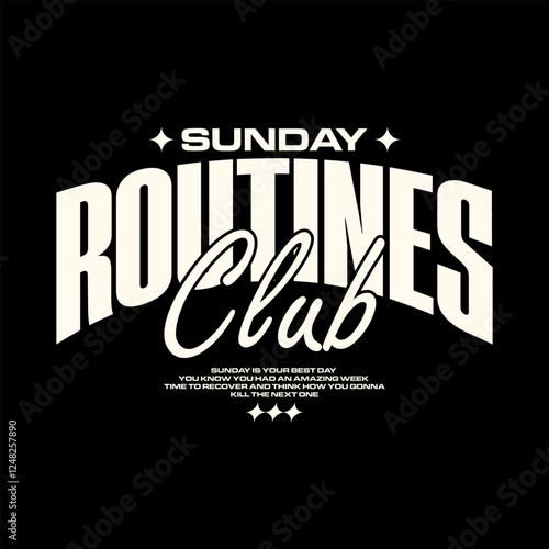 Typography routines illustration template design