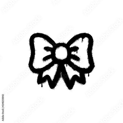 Illustration of a ribbon shaped into a bow tie drawn using graffiti art