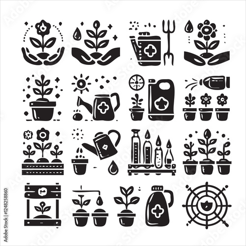vector set of plant icons