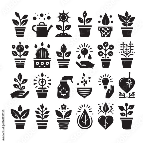 vector set of plant icons