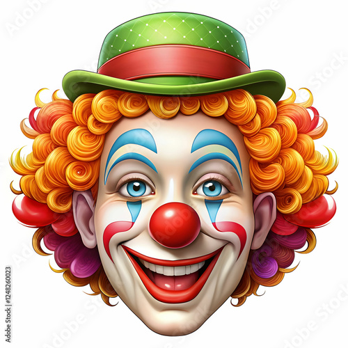 Clown Face Illustration on Transparent Background
