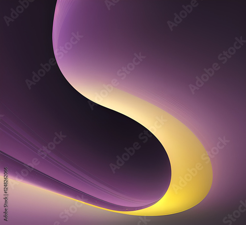 Violet and yellow art of abstract illusion of spiral with geometric shapes of pink and violet lines.Radial motion blur background.Long time exposure.Concept of cyber highway,hyperspace.generative ai