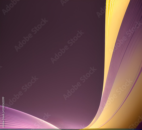 Violet and yellow art of abstract illusion of spiral with geometric shapes of pink and violet lines.Radial motion blur background.Long time exposure.Concept of cyber highway,hyperspace.generative ai