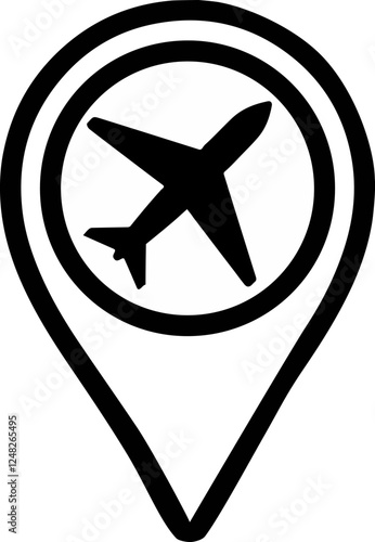 vector airport pin on white background for location on maps