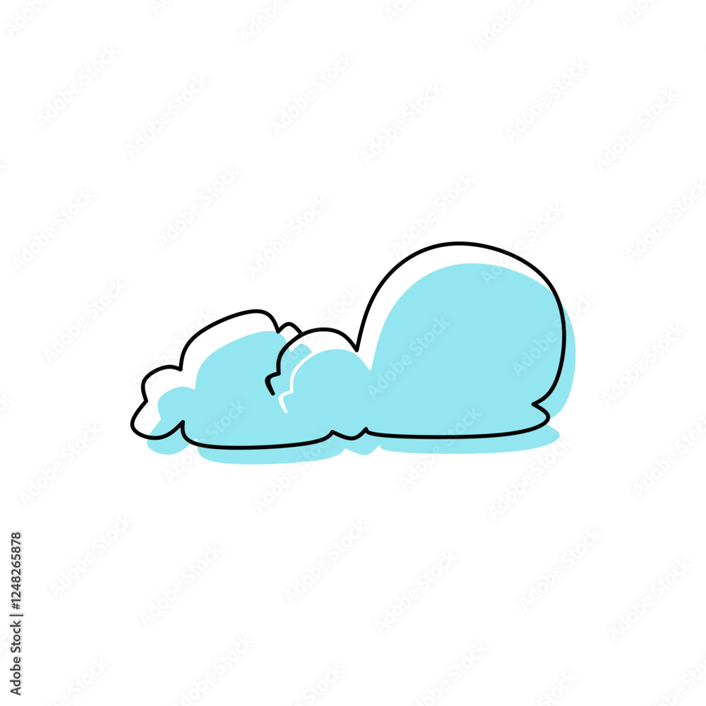 illustration of a cartoon blue cloud illustration of a cartoon blue cloud