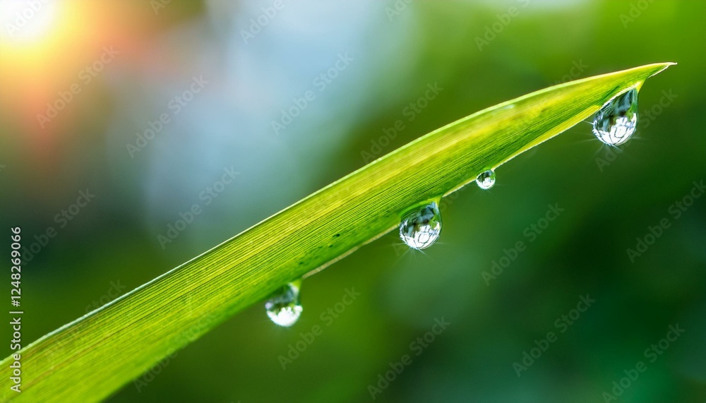 An extreme close-up of a dewdrop resting on a vibrant green leaf, reflecting the morning light and surrounding environment, capturing the beauty of nature’s details. An extreme close-up of a dewdrop resting on a vibrant green leaf, reflecting the morning light and surrounding environment, capturing the beauty of nature’s details.