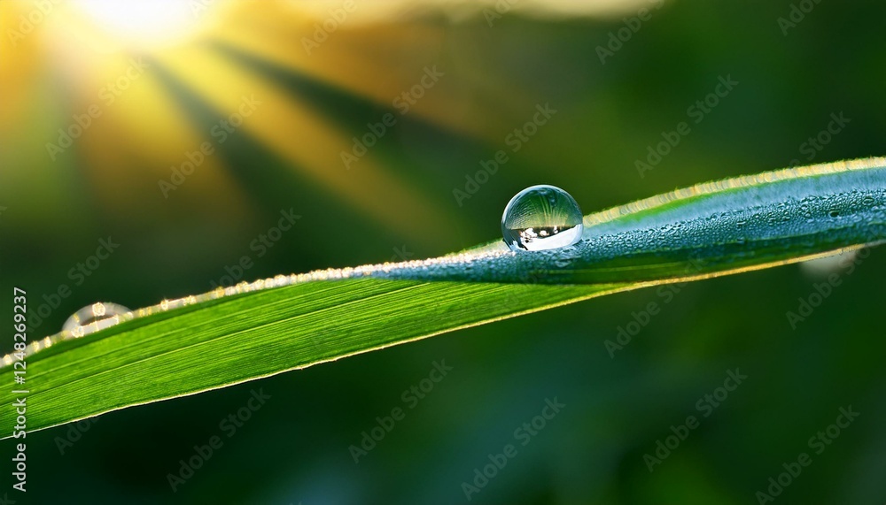 An extreme close-up of a dewdrop resting on a vibrant green leaf, reflecting the morning light and surrounding environment, capturing the beauty of nature’s details. An extreme close-up of a dewdrop resting on a vibrant green leaf, reflecting the morning light and surrounding environment, capturing the beauty of nature’s details.