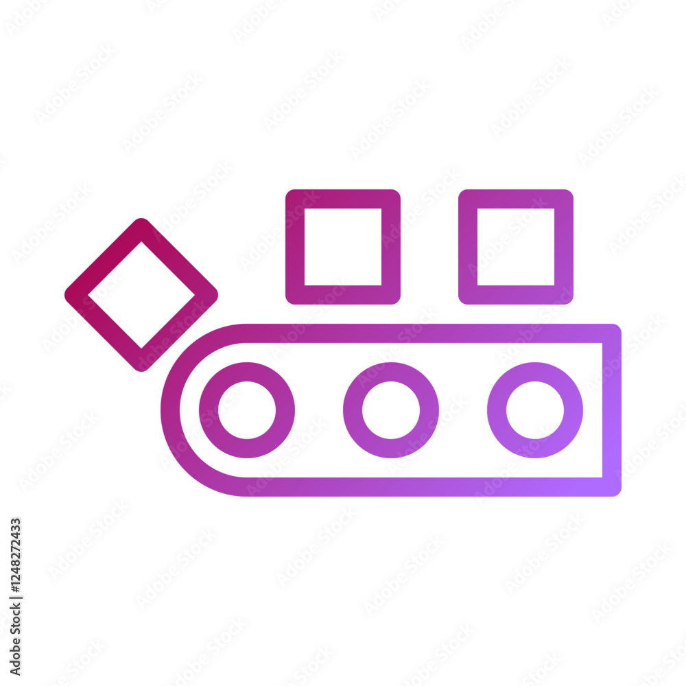 Automated Production Line Process Icon Vector Automated Production Line Process Icon Vector