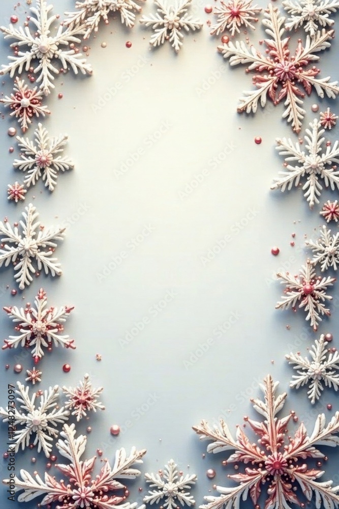 Elegant snowflake pattern surrounds a blank Christmas card vector illustration , art, blue, new year Elegant snowflake pattern surrounds a blank Christmas card vector illustration , art, blue, new year