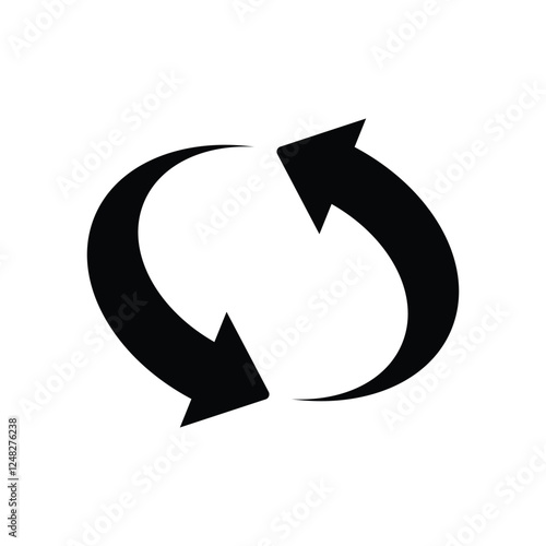 black flat arrow circle sign clip art icon