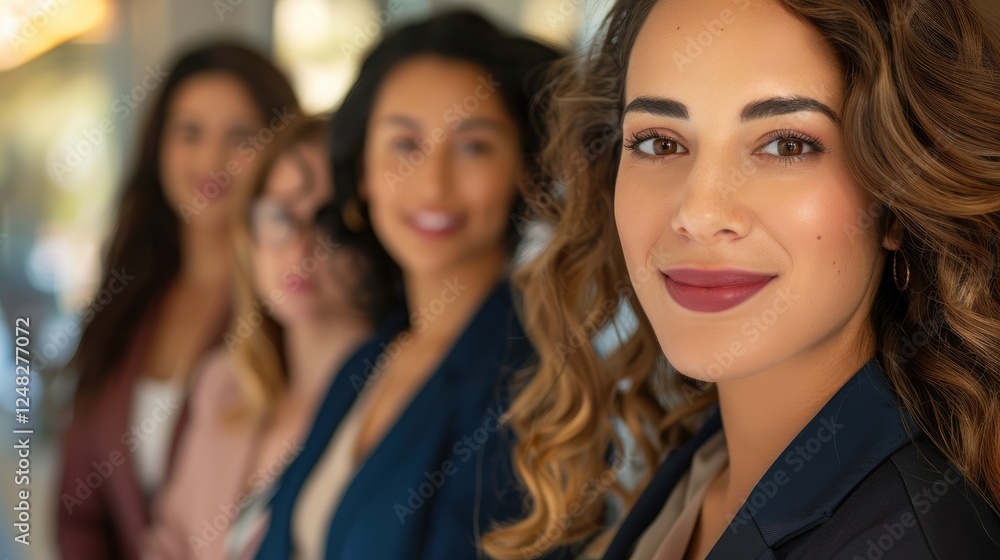 Obraz premium Smiling Business Women Showcasing Team Spirit