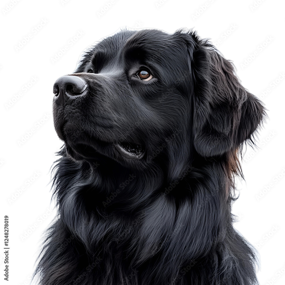 Majestic Black Newfoundland Dog Portrait Long Fur Dark Coat Canine Photography Majestic Black Newfoundland Dog Portrait Long Fur Dark Coat Canine Photography