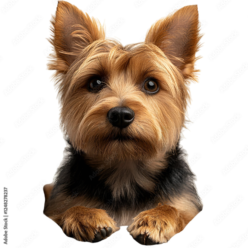Adorable Yorkshire Terrier Puppy Dog Portrait Studio Shot Closeup Paws Cute Pet Adorable Yorkshire Terrier Puppy Dog Portrait Studio Shot Closeup Paws Cute Pet