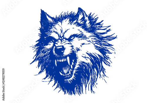 Dire Wolf hand drawn sketch vector