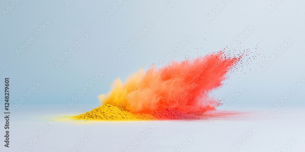 Fototapeta premium Holi Concepts. Colorful powder explosion on a light background.